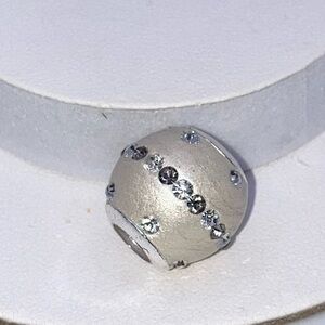 IBB TH 925 Sterling Silver & CZ Irridescent White Charm Bead